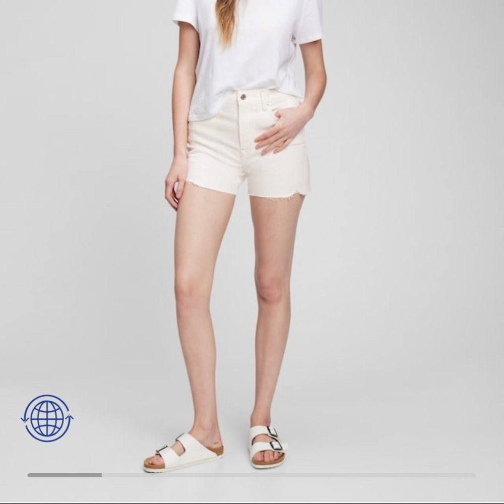 GAP High Rise Jean Shorts - White (4” inseam)